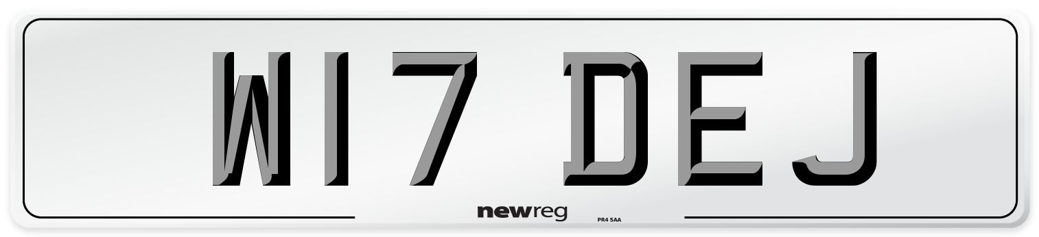 W17 DEJ Number Plate from New Reg
